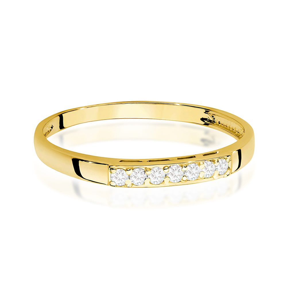 Pierścionek z brylantami 0,10 ct, żółte złoto 585
