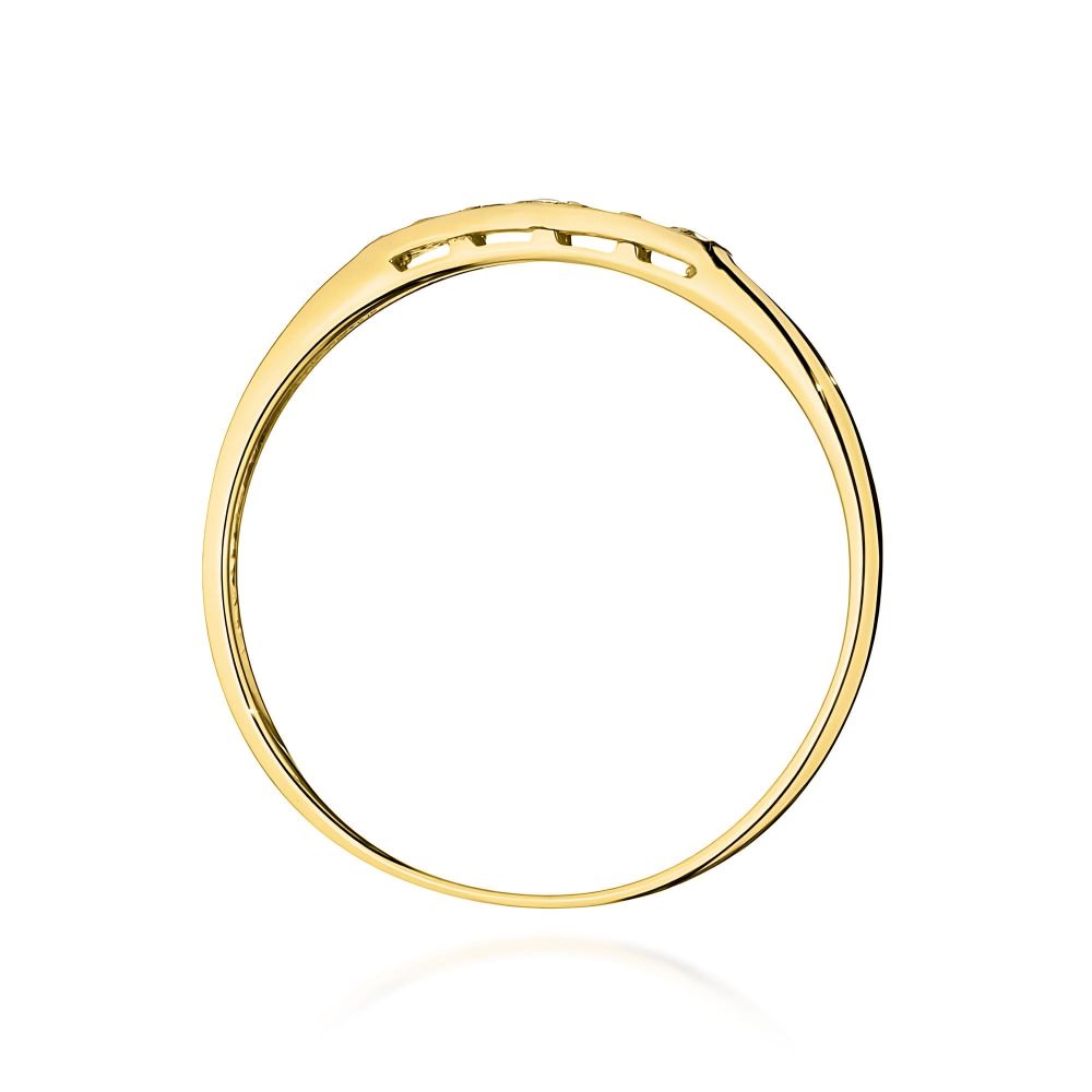 Pierścionek z brylantami 0,10 ct, żółte złoto 585