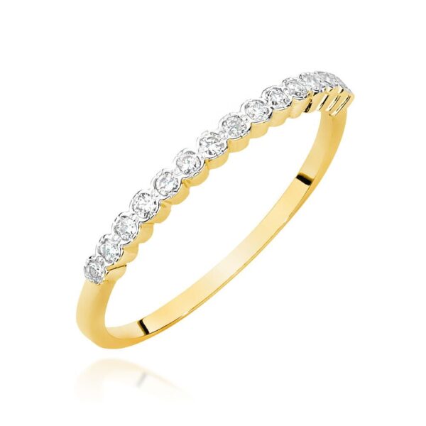 Pierścionek z brylantami 0,08 ct, żółte złoto 585