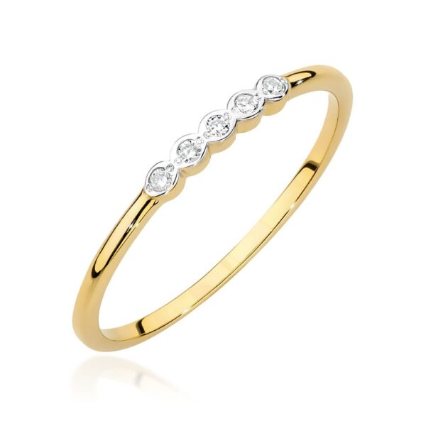 Pierścionek z brylantami 0,04 ct, żółte złoto 585