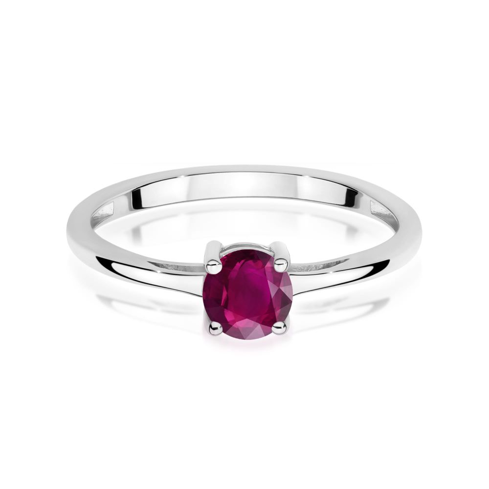 Pierścionek z rodolitem 0,60 ct, białe złoto 585