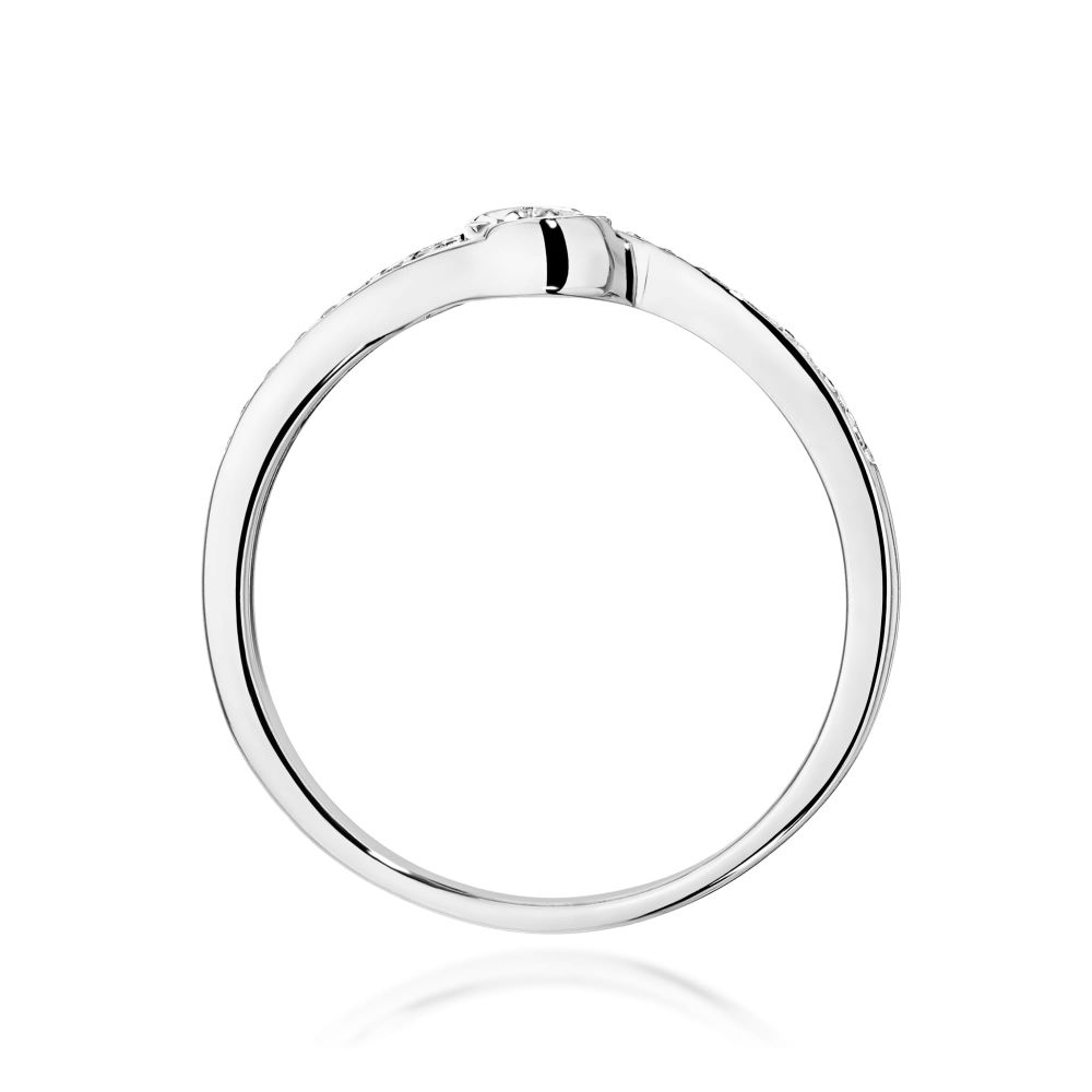 Pierścionek z brylantami 0,16 ct, białe złoto 585