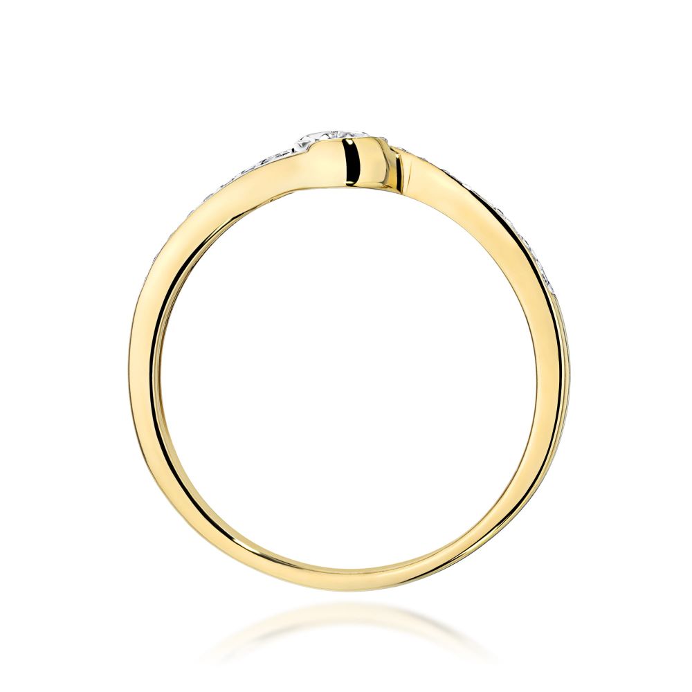 Pierścionek z brylantami 0,16 ct, żółte złoto 585