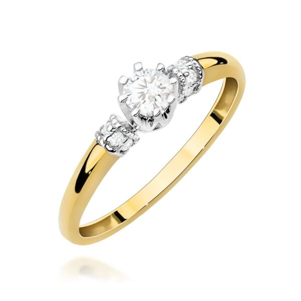 Pierścionek z brylantami 0,32 ct, żółte złoto 585