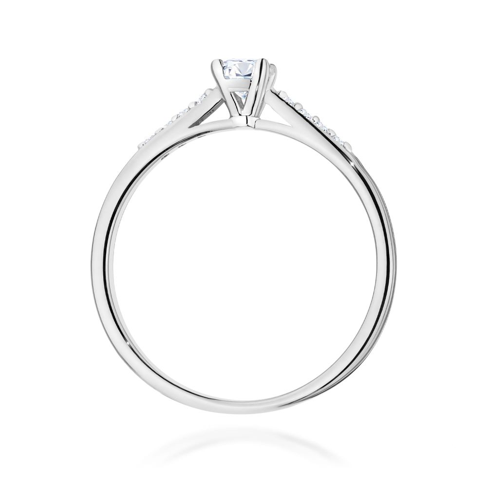 Pierścionek z diamentem laboratoryjnym 0,32 ct, białe złoto 585