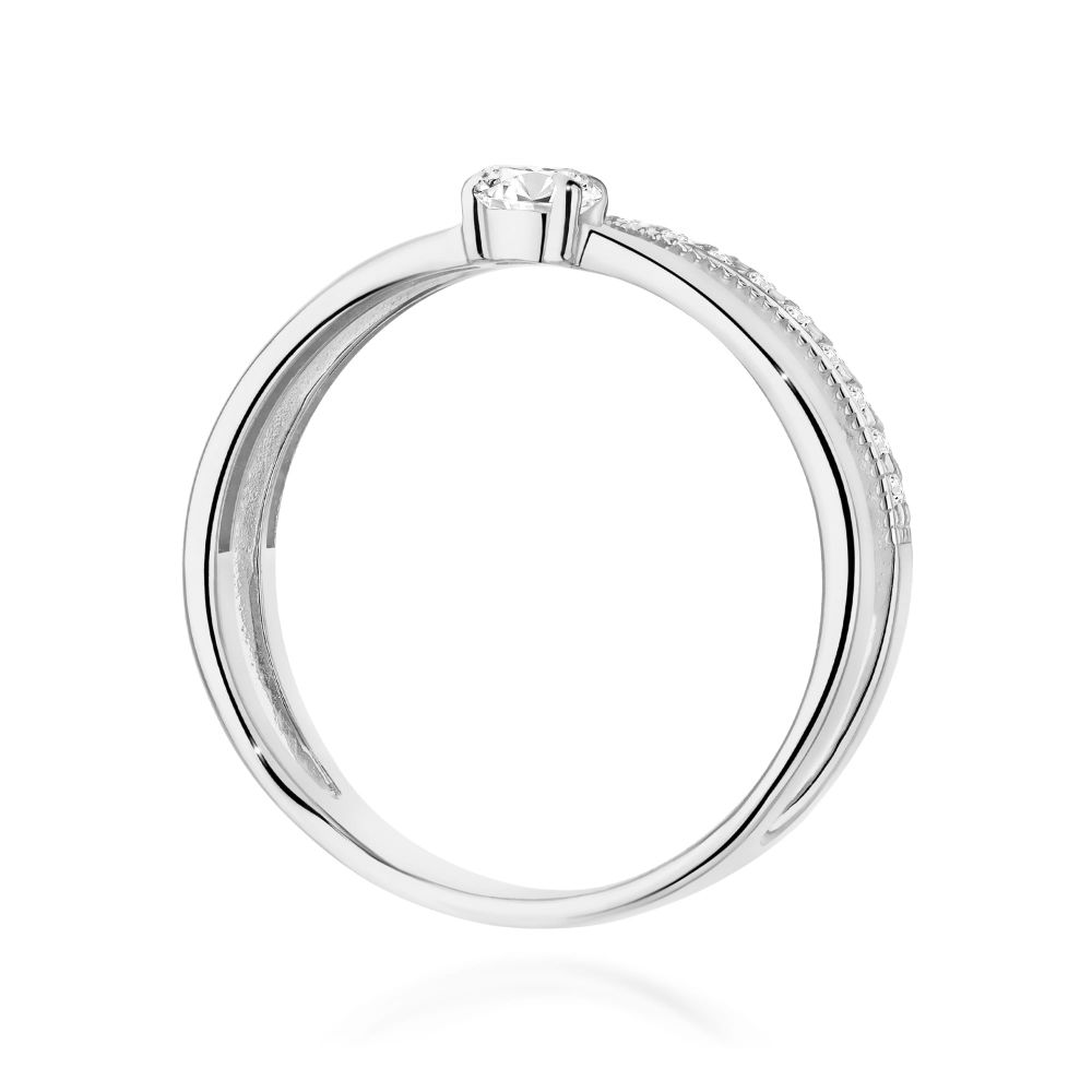 Pierścionek z brylantami 0,40 ct, białe złoto 585