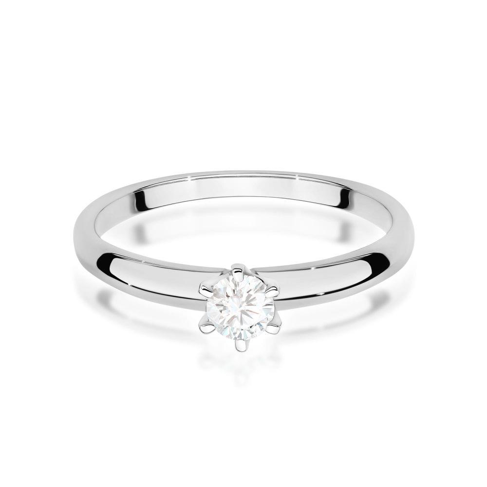 Pierścionek z diamentem laboratoryjnym 0,25 ct, białe złoto 585