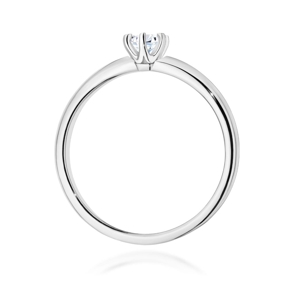 Pierścionek z diamentem laboratoryjnym 0,25 ct, białe złoto 585