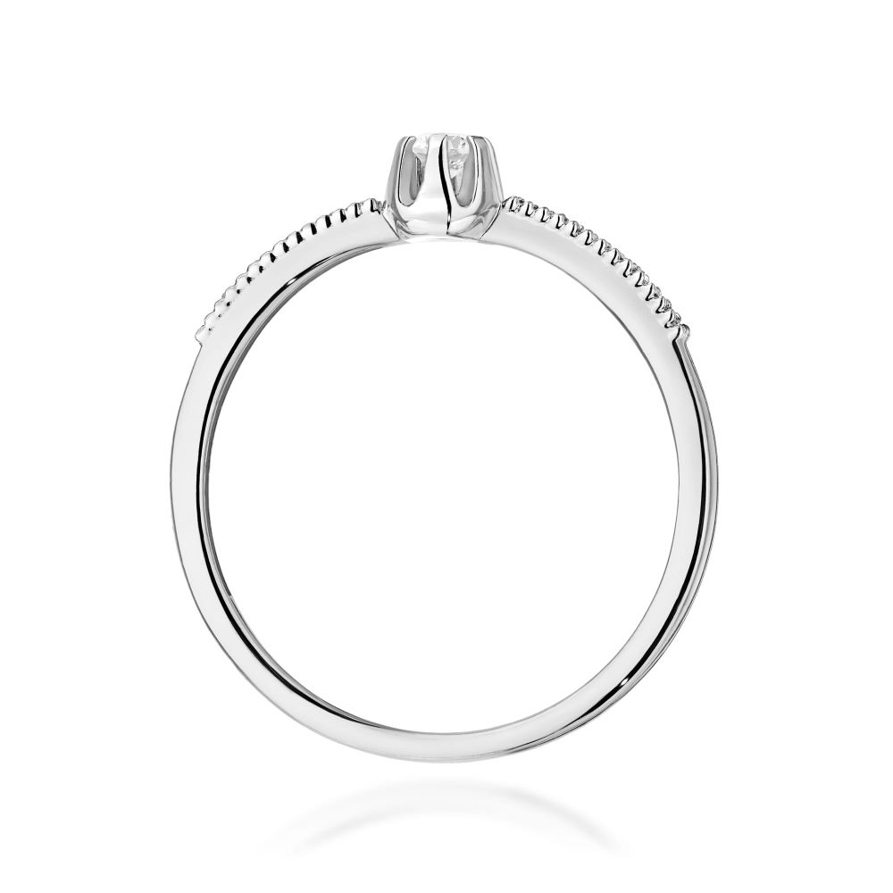 Pierścionek z brylantami 0,17 ct, białe złoto 585