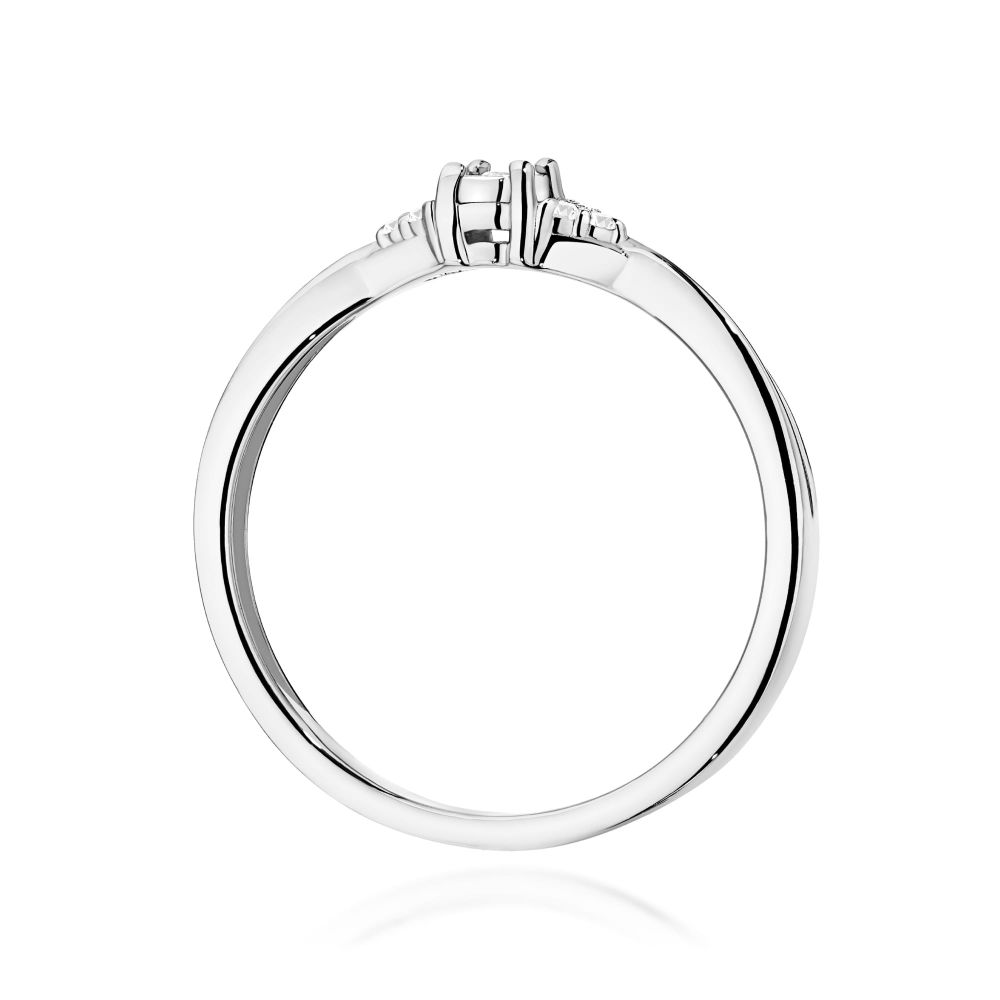 Pierścionek z brylantami 0,04 ct, białe złoto 585