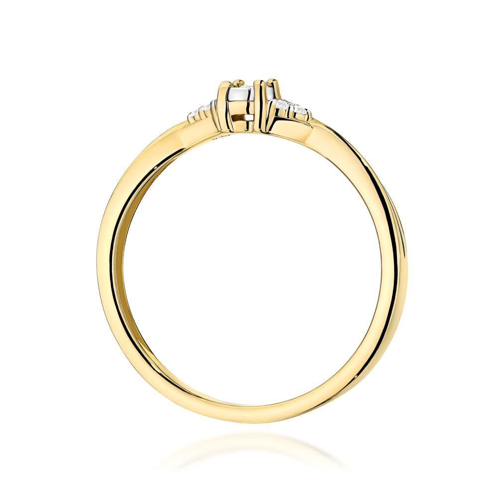 Pierścionek z brylantami 0,04 ct, żółte złoto 585