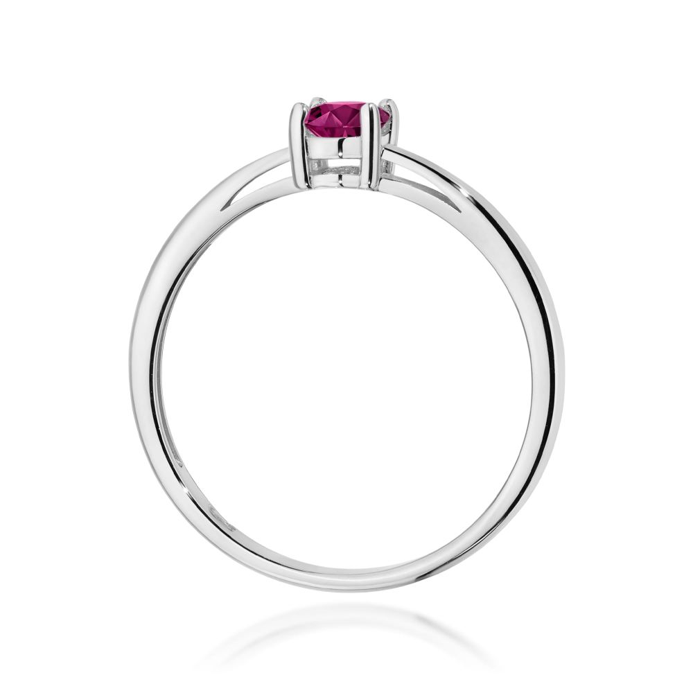 Pierścionek z rodolitem 0,50 ct, białe złoto 585