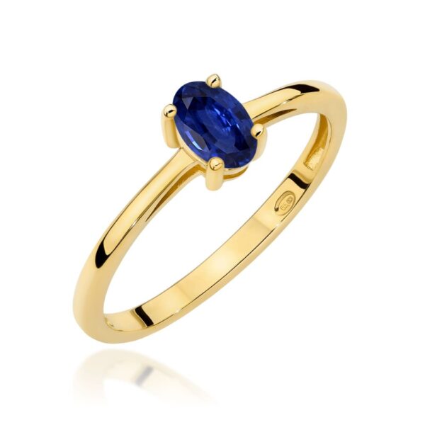 Pierścionek ze szafirem 0,70 ct, żółte złoto 585