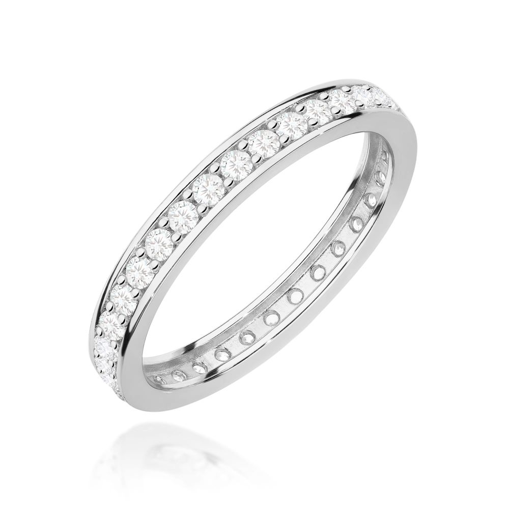 Pierścionek z brylantami 0,46 ct, białe złoto 585