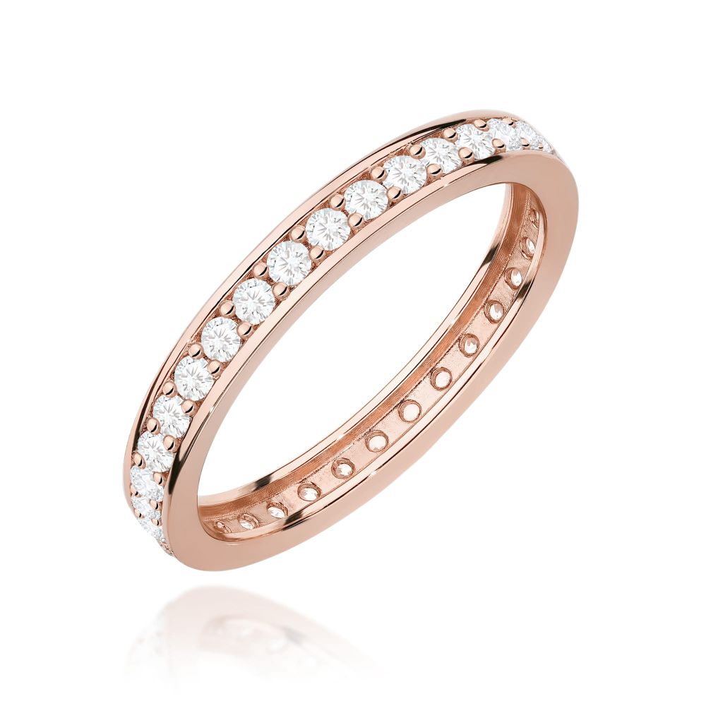 Pierścionek z brylantami 0,46 ct, różowe złoto 585