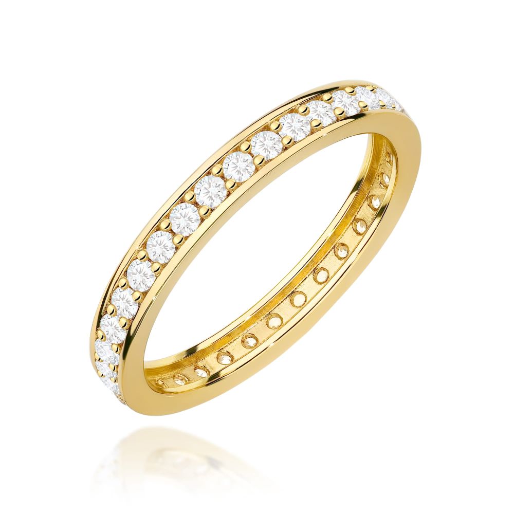 Pierścionek z brylantami 0,46 ct, żółte złoto 585
