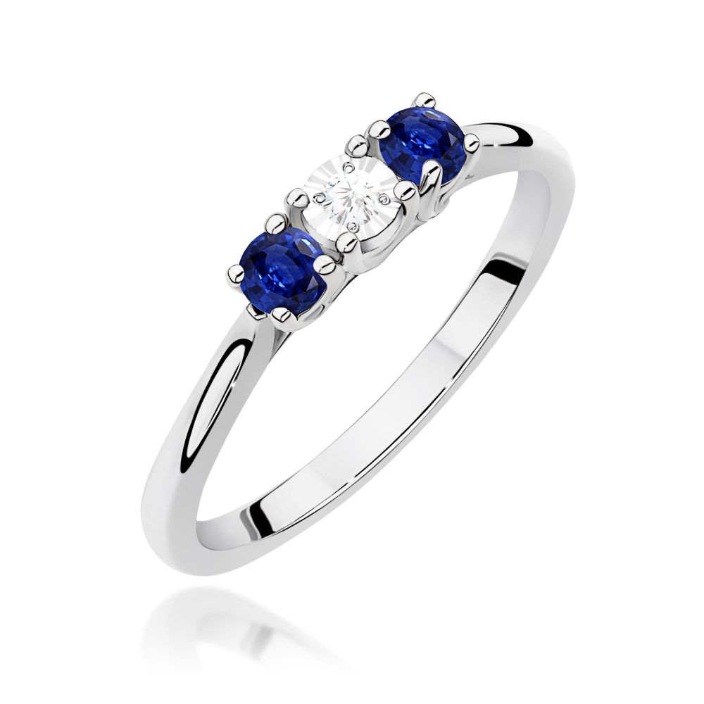 Pierścionek z brylantami 0,33 ct, białe złoto 585