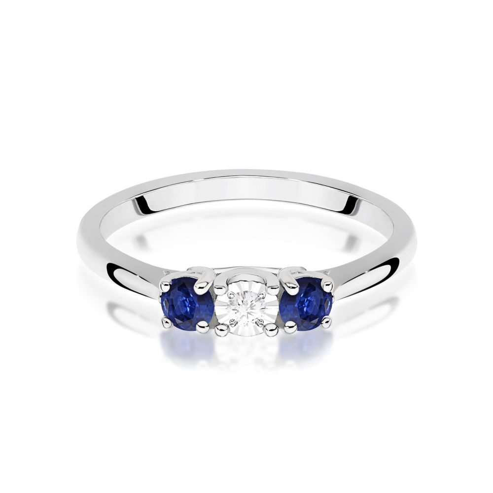 Pierścionek z brylantami 0,33 ct, białe złoto 585