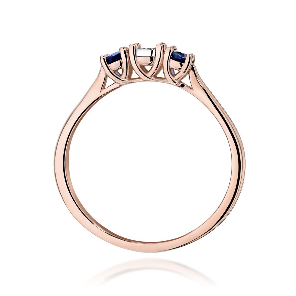 Pierścionek z brylantami 0,33 ct, różowe złoto 585