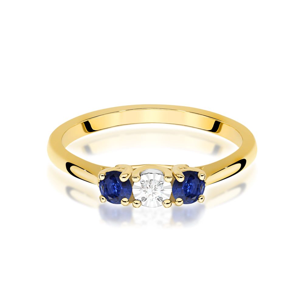 Pierścionek z brylantami 0,33 ct, żółte złoto 585