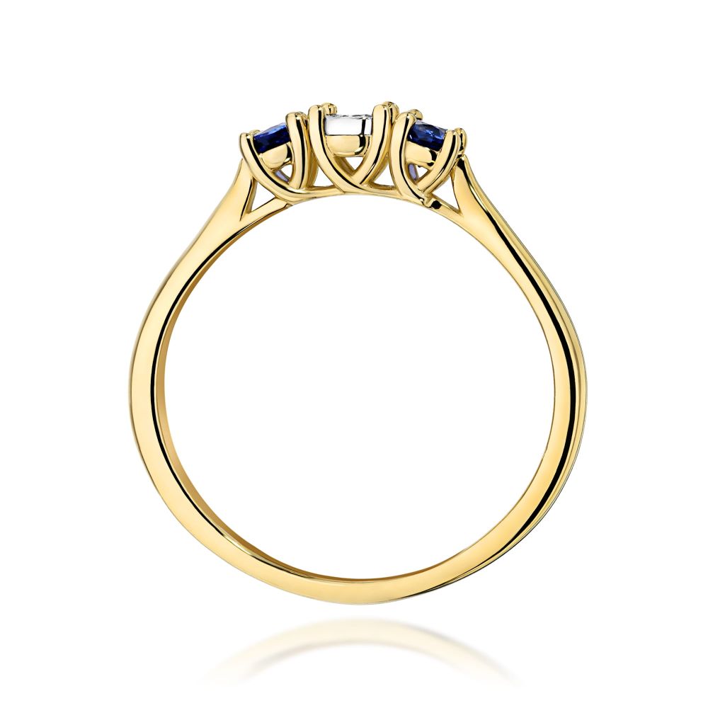 Pierścionek z brylantami 0,33 ct, żółte złoto 585