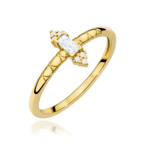 Pierścionek z brylantami 0,16 ct, żółte złoto 585