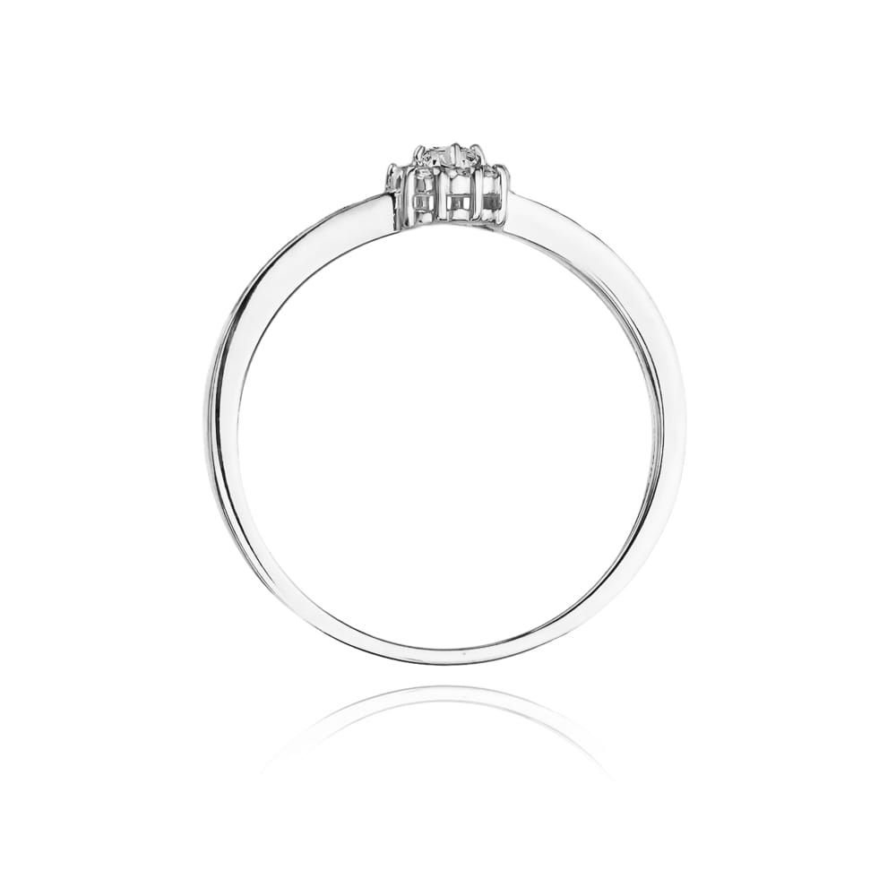 Pierścionek z brylantami 0,09 ct, białe złoto 585