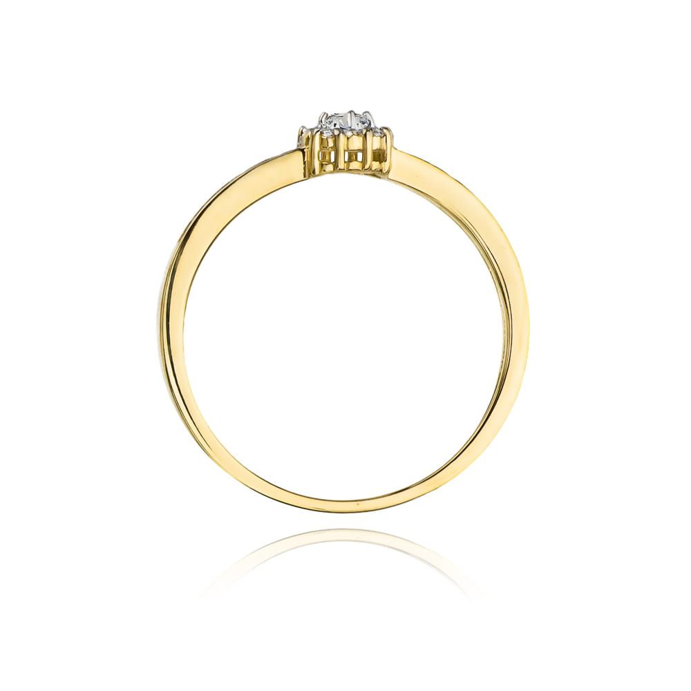 Pierścionek z brylantami 0,09 ct, żółte złoto 585