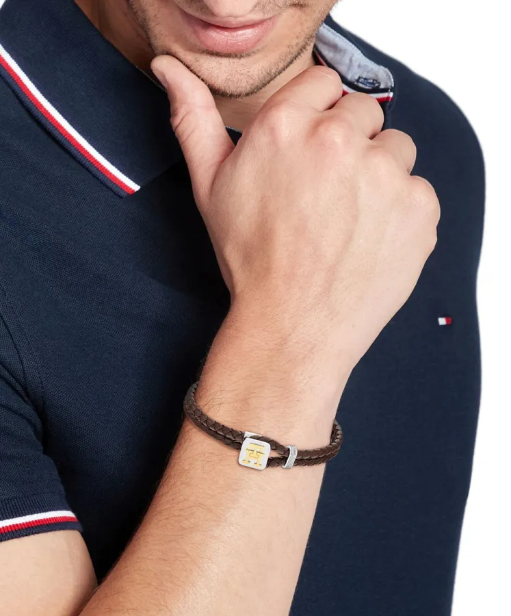 Bransoletka męska Tommy Hilfiger 2790532 skóra brązowa – zbliżenie