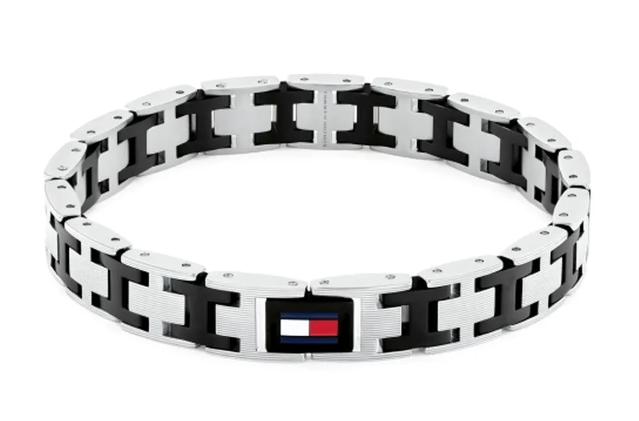 Bransoletka męska Tommy Hilfiger 2790684 ze stali szlachetnej czarno-srebrnej