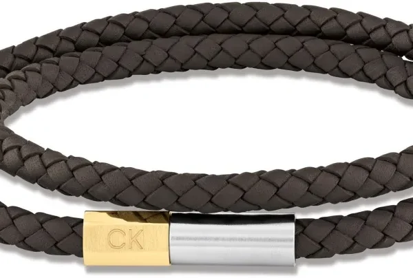 Bransoletka męska Calvin Klein Industrial Facets 35100044 skóra brązowa