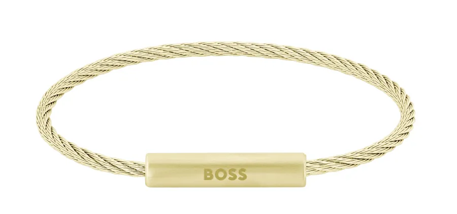 Bransoletka męska BOSS Alek 1580388 ze stali szlachetnej w złotym kolorze