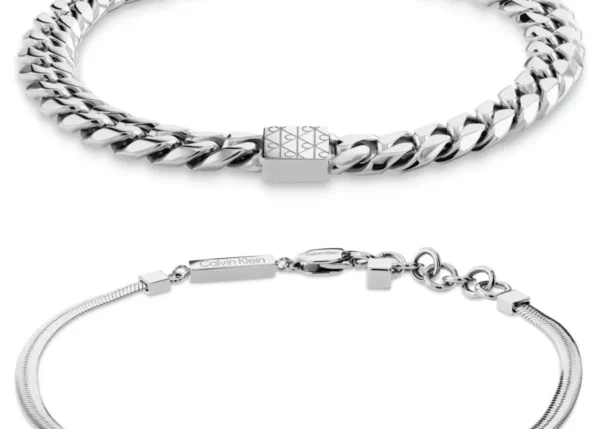 Zestaw biżuterii męski Calvin Klein CK Status 35100091 – bransoletki ze stali w kolorze stalowym