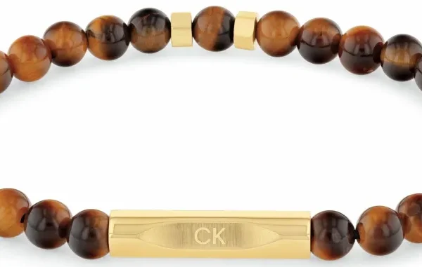 Bransoletka męska Calvin Klein Mixed Beads 35000576 stal złota