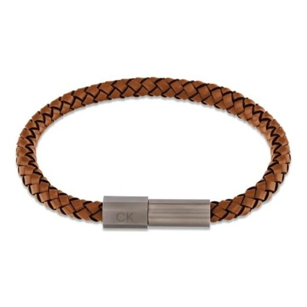 Bransoletka męska Calvin Klein Industrial Facets 35100046 skóra brązowa