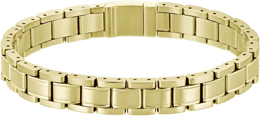 Bransoletka BOSS Metal Link Essential 1580711 złota – detal zapięcia z logo BOSS