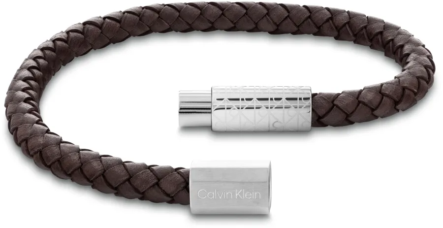 Bransoletka męska Calvin Klein Industrial Facets 35100089 skóra brązowa – detal