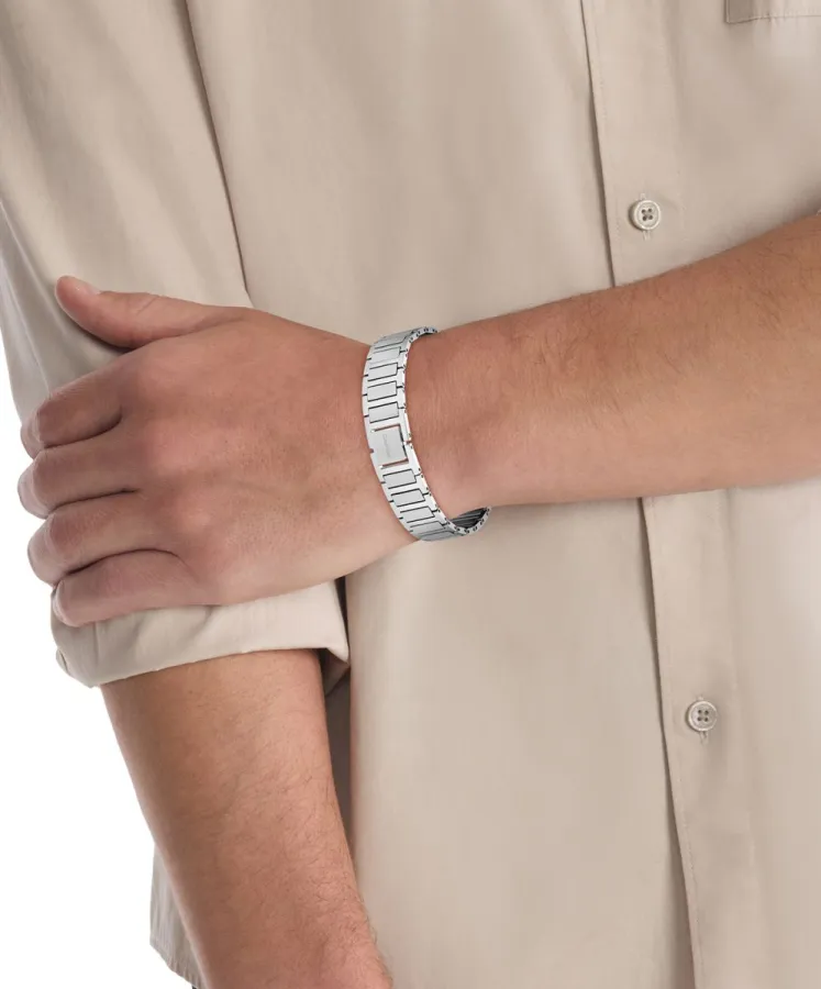 Bransoletka męska Calvin Klein Structured Links 35100031 stal srebrna – zbliżenie