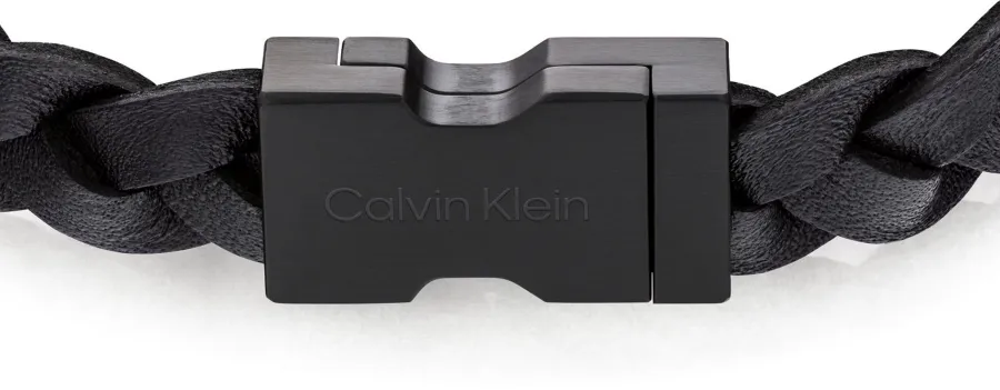 Bransoletka męska Calvin Klein Industrial Hardware 35000568 skóra czarna – detal
