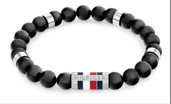 Bransoletka męska Tommy Hilfiger 2790712 stal czarna z kamieniami