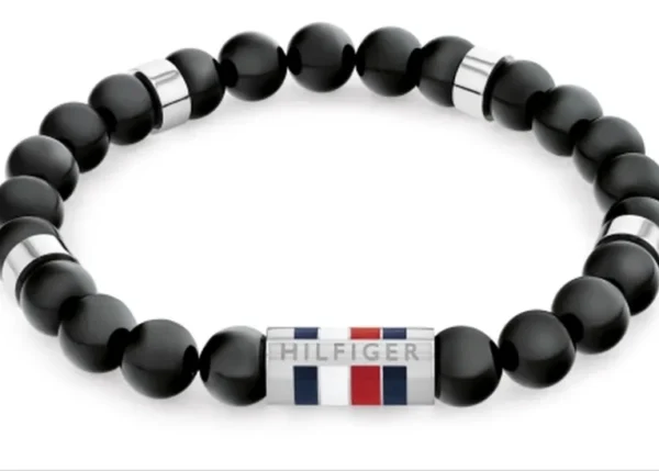 Bransoletka męska Tommy Hilfiger 2790712 stal czarna z kamieniami