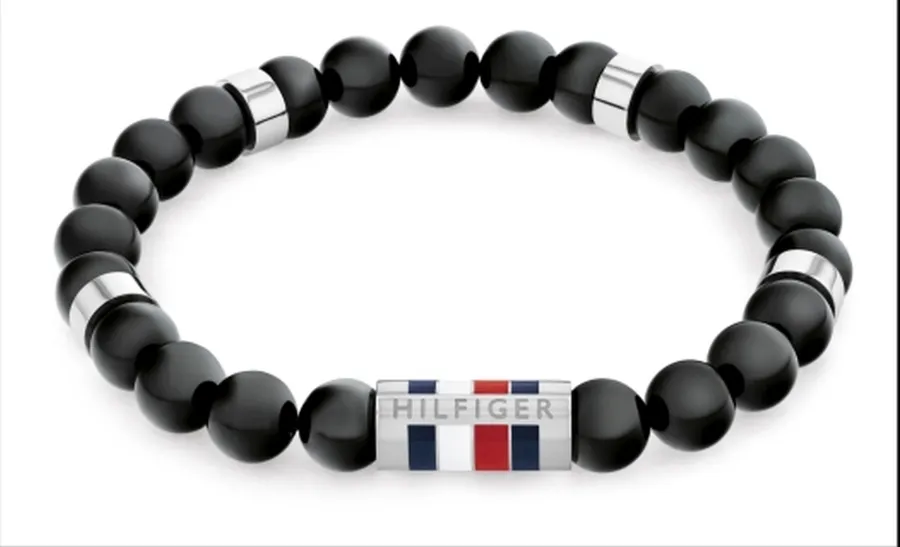 Bransoletka męska Tommy Hilfiger 2790712 stal czarna z kamieniami