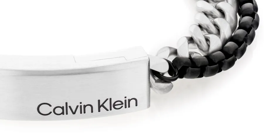 Bransoletka męska Calvin Klein Industrial Hardware 35000566 stal srebrno-czarna – detal