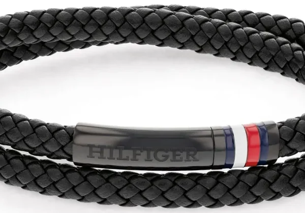Bransoletka męska Tommy Hilfiger 2790552 skóra czarna