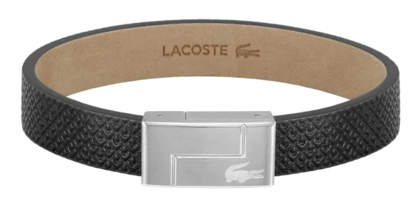 Bransoletka Lacoste Monogram Leather 2040185 czarna