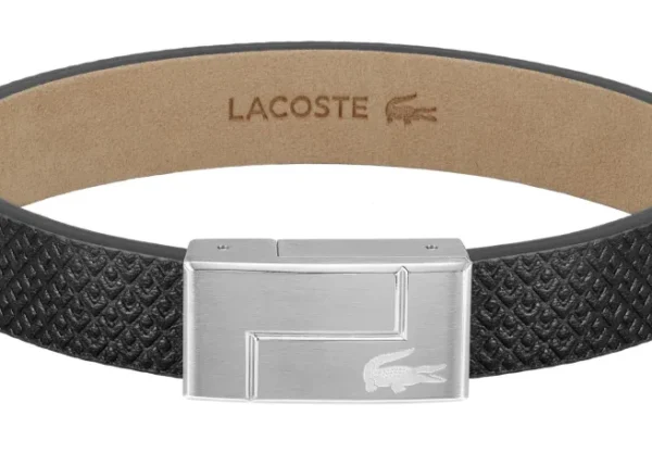 Bransoletka Lacoste Monogram Leather 2040185 czarna