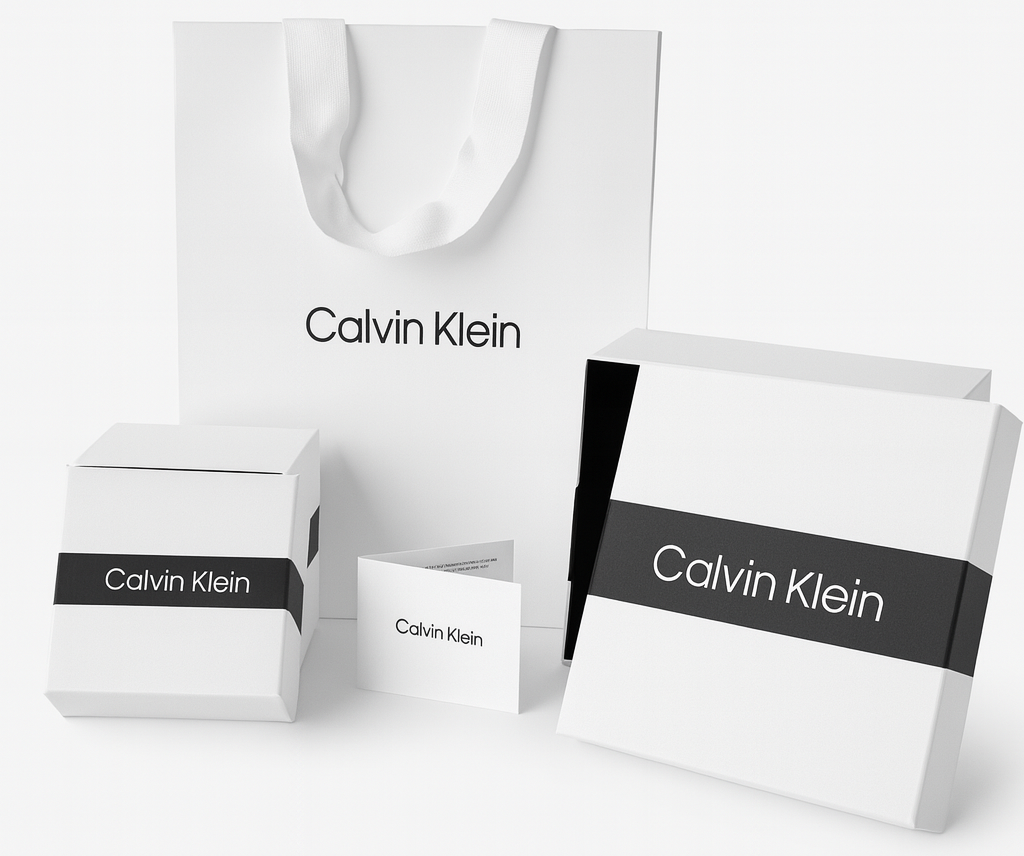 Zestaw prezentowy Calvin Klein – torebka prezentowa, pudełko i certyfikat