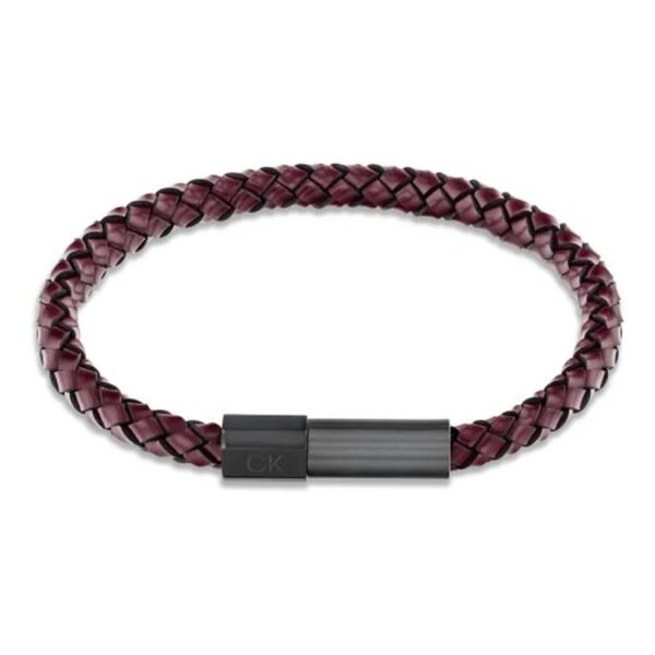 Bransoletka męska Calvin Klein Industrial Facets 35100045 skóra burgundowa