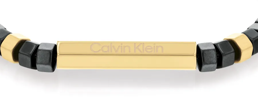 Bransoletka męska Calvin Klein Essential Shapes 35000280 stal złoto-czarna – detal