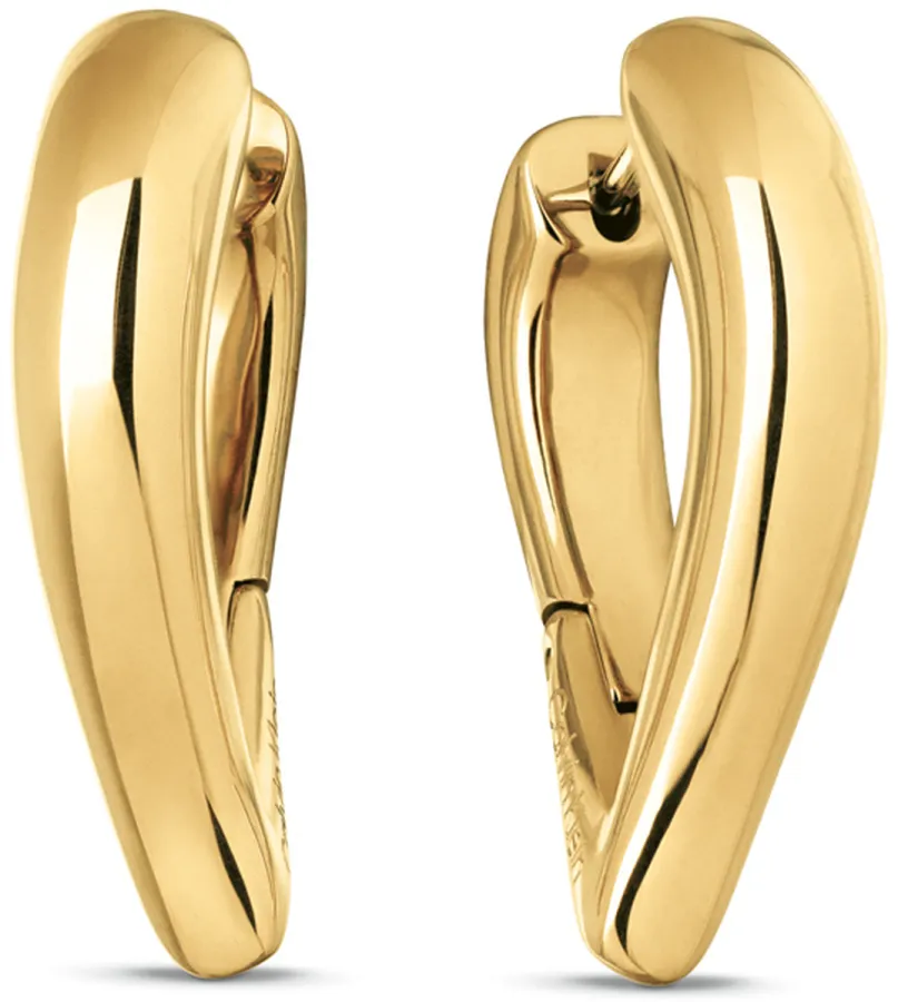 Kolczyki damskie Calvin Klein Sculptured Drops 35000917 stal złota – detal